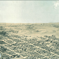 Cedar Rapids & Kingston, Iowa in 1868 - Bird's Eye View, Aerial map, Panorama, Vintage, Antique, Giclée, Fine Art, Wall Art, History - Thumbnail 3