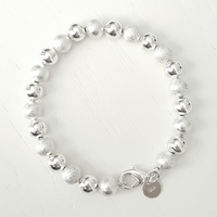 8" Silver plated Beaded Bracelet - Thumbnail 1