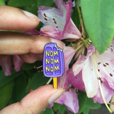 Nom nom nom enamel pin