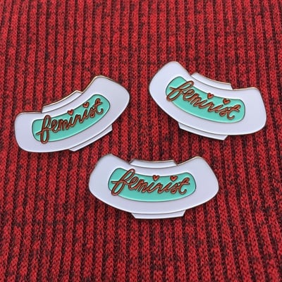 Feminist enamel pin