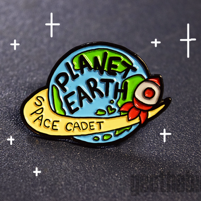 "space cadet" enamel lapel pin