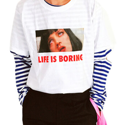 Free Shipping-LIFE IS BORING TEE