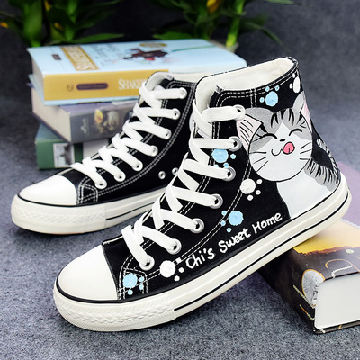 Harajuku cute cat hand-painted shoes