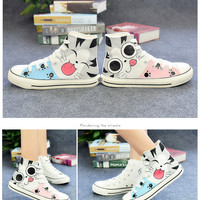 Harajuku cute cat hand-painted shoes - Thumbnail 2