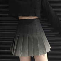 Gradient plaid high waist pleated skirt - Thumbnail 1