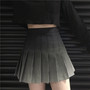 Gradient plaid high waist pleated skirt-1