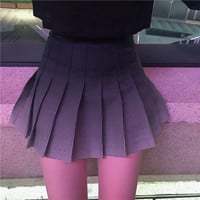 Gradient plaid high waist pleated skirt - Thumbnail 3