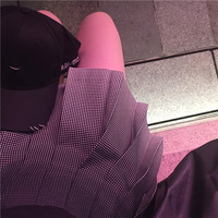 Gradient plaid high waist pleated skirt - Thumbnail 4