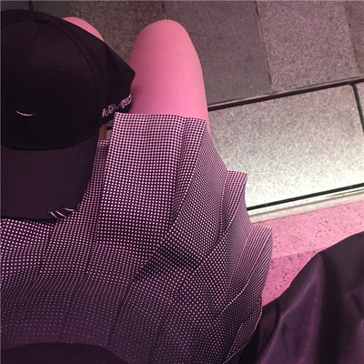 Gradient plaid high waist pleated skirt