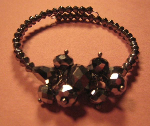 Crystal Silver Memory Wire Bracelet