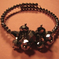 Crystal Silver Memory Wire Bracelet