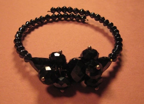 Crystal Black Memory Wire Bracelet