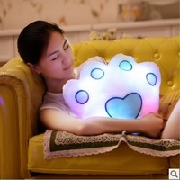 Colorful Body Pillow bear's paw Glow LED Luminous Light Pillow Cushion Soft Relax Gift Smile 3 Colors Body Pillow - Thumbnail 2