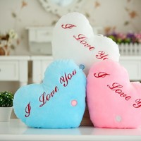 Love Colorful Body Pillow love Shape Glow LED Luminous Light Pillow Cushion Soft Relax Gift Smile 3 Colors Body Pillow - Thumbnail 4