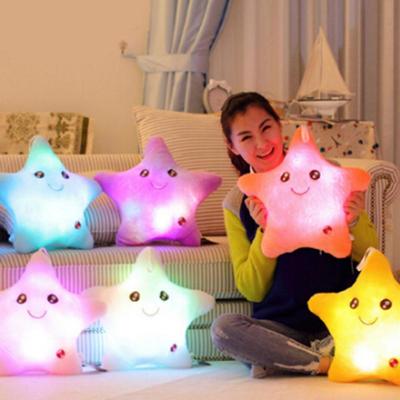 Colorful body pillow star glow led luminous light pillow cushion soft relax gift smile 5 colors body pillow
