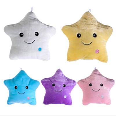 Colorful body pillow star glow led luminous light pillow cushion soft relax gift smile 5 colors body pillow