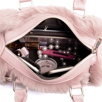 Winter fur bag Korean plush Boston Women handbag shoulder bag leather bag - Thumbnail 1