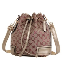 New Bucket Bag Drawstring Shoulder Bag Lovely Printing Bag - Thumbnail 1