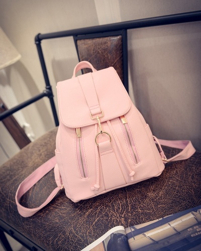 New Fashion Double Belts Backpack Pull Cover Style Leisure Bag