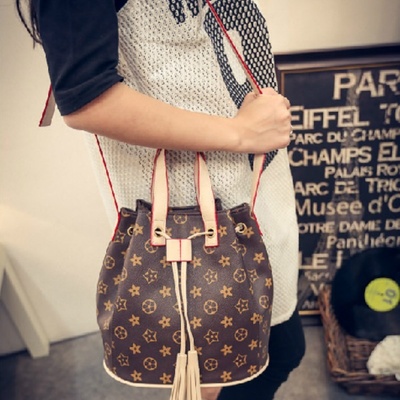 New elegant texture bucket multi-function bag shoulder bag handbag