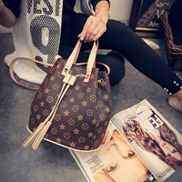 New Elegant Texture Bucket Multi-function Bag Shoulder Bag Handbag - Thumbnail 4