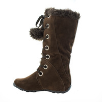 "Mary" Pom Pom Fur Winter Boots - Thumbnail 1