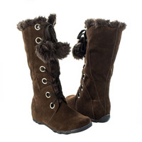 "Mary" Pom Pom Fur Winter Boots - Thumbnail 4