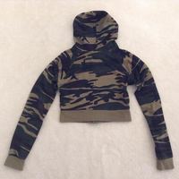 Semi Cropped Camo Zip Up - Thumbnail 1