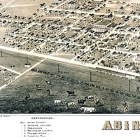Abingdon, Illinois in 1874 - Bird's Eye View, Map, Aerial, Panorama, Vintage, Antique, Reproduction, Giclée, Fine Art, Wall Art, History - Thumbnail 3