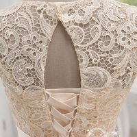 Lovely  round neck lace mini prom dress, homecoming dresses - Thumbnail 3