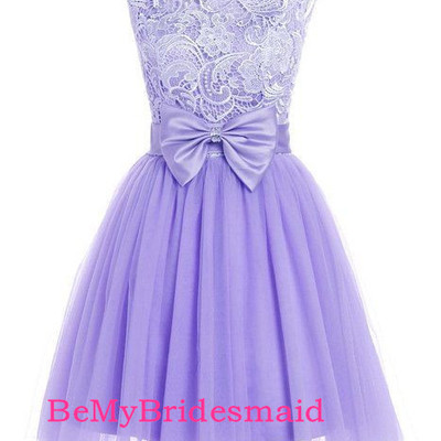 Lovely short knee length tulle light purple homecoming dresses, purple homecoming dresses