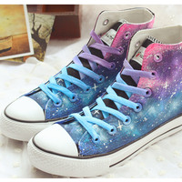 Harajuku  tie-dye gradual Star  hand-painted shoes  - Thumbnail 2