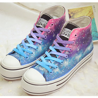 Harajuku  tie-dye gradual Star  hand-painted shoes  - Thumbnail 4