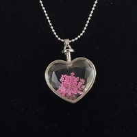 Flower in a Glass Heart - Long Necklace - Dry Flower Lockett -  - Thumbnail 4