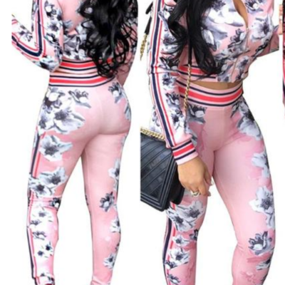 Floral pattern sport fit set