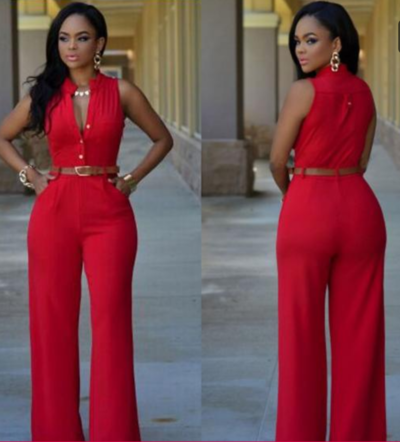 High Waist Romper Style Wide  Leg Jumpsuit