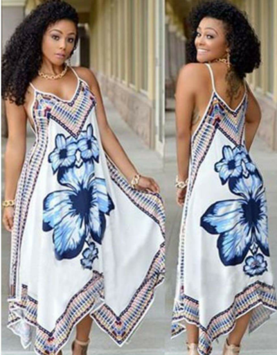 Sling Maxi Boho Style Chiffon Dress