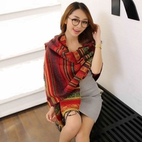 Autumn and Winter New Style Scarf National Style Large Jacquard Scarf Shawl - Thumbnail 1