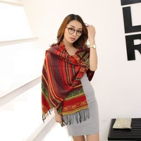 Autumn and Winter New Style Scarf National Style Large Jacquard Scarf Shawl - Thumbnail 2