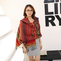 Autumn and Winter New Style Scarf National Style Large Jacquard Scarf Shawl - Thumbnail 3