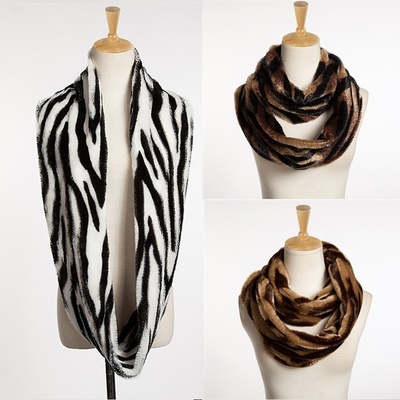 Lether and fur scarf collar