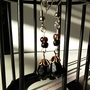 Goth Black Tear Droplet Filgree Earrings-2