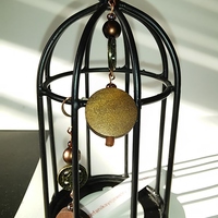 Wooden Beaded Brown/Bronze Celtic Cross Earrings - Thumbnail 3