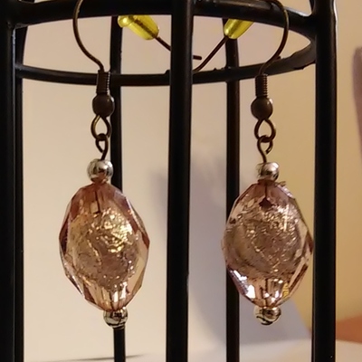 Rose gold silvery foiled earrings