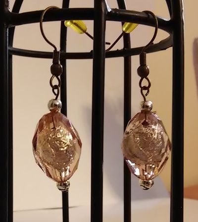 Rose Gold Silvery Foiled Earrings