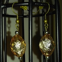 Rose Gold Silvery Foiled Earrings - Thumbnail 1