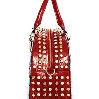 Rhinestone and Studded Simi Circle Bag W/ Long Strap - Thumbnail 1