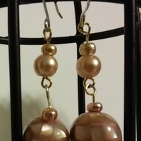 sea shell disco ball creme earrings - Thumbnail 3