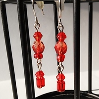 red mini dangles silver hook - Thumbnail 3
