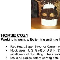 Cup Cozy- Horse Crochet Pattern - Thumbnail 1
